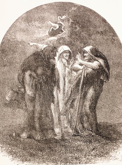 Illustration of the Witches from Macbeth, from 
